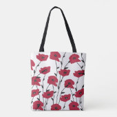 Moderne Monogramm-Mohnmuster  Tasche (Rückseite)