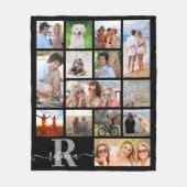 Moderne Monogramm Name 14 FotoCollage benutzerdefi Fleecedecke (Vorderseite)