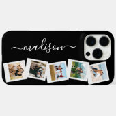 Moderne Monogramm Name 5 FotoCollage Case-Mate iPhone Hülle (Rückseite (Horizontal))