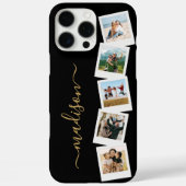 Moderne Monogramm Name 5 FotoCollage Case-Mate iPhone Hülle (Rückseite)