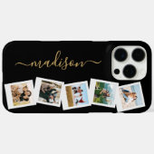 Moderne Monogramm Name 5 FotoCollage Case-Mate iPhone Hülle (Rückseite (Horizontal))