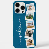 Moderne Monogramm Name 5 FotoCollage Case-Mate iPhone Hülle (Rückseite)