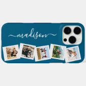 Moderne Monogramm Name 5 FotoCollage Case-Mate iPhone Hülle (Rückseite (Horizontal))