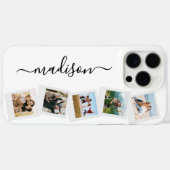 Moderne Monogramm Name 5 FotoCollage Case-Mate iPhone Hülle (Rückseite (Horizontal))