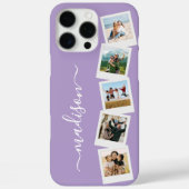 Moderne Monogramm Name 5 FotoCollage Case-Mate iPhone Hülle (Rückseite)