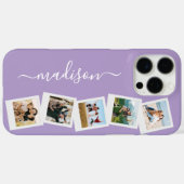 Moderne Monogramm Name 5 FotoCollage Case-Mate iPhone Hülle (Rückseite (Horizontal))