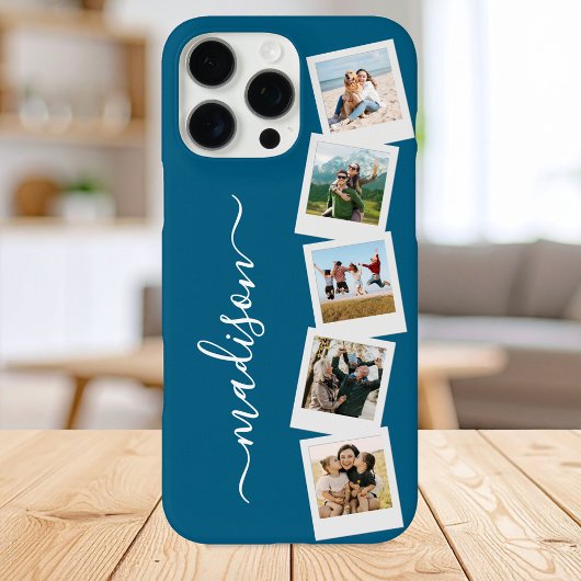 Moderne Monogramm Name 5 FotoCollage Case-Mate iPhone Hülle