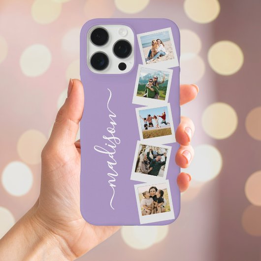 Moderne Monogramm Name 5 FotoCollage Case-Mate iPhone Hülle