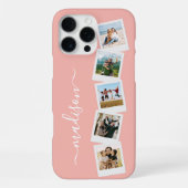 Moderne Monogramm Name 5 FotoCollage iPhone Hülle (Rückseite)
