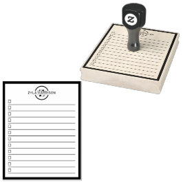 Moderne Monogramm-Name Aufgabenliste Gummistempel