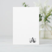 Moderne Monogramm-Name Dankeskarte (Stehend Vorderseite)
