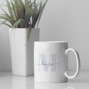 Moderne Monogramm-Name einfach individuell Kaffeetasse