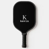 Moderne Monogramm Name einfach nach Maß Pickleball Schläger (Rückseite)