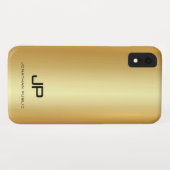 Moderne Monogramm Name Elegante Gold Look Template Case-Mate iPhone Hülle (Rückseite (Horizontal))