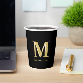 Moderne Monogramm Name fett gedruckte Typografie G Pappbecher