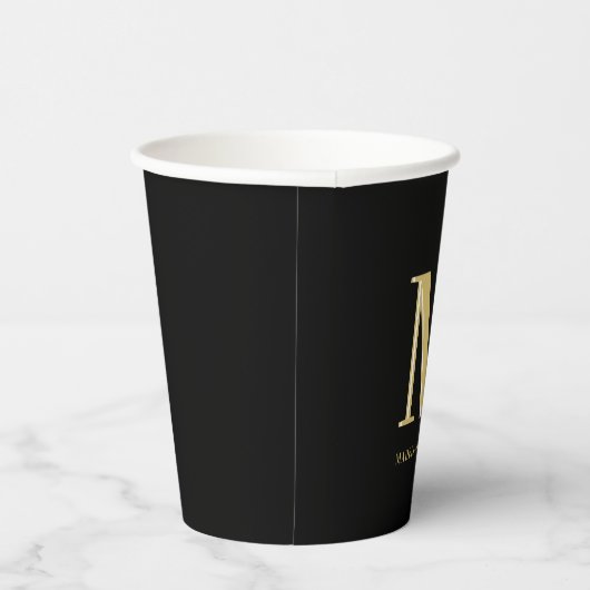 Moderne Monogramm Name fett gedruckte Typografie G Pappbecher (Rechts)