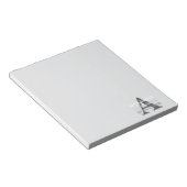 Moderne Monogramm Name Grau Notizblock (angewinkelt)