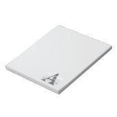 Moderne Monogramm Name Grau Notizblock (Rotiert)
