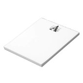 Moderne Monogramm Name Grau Notizblock (Rotiert)