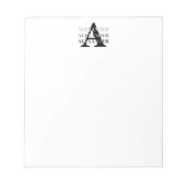 Moderne Monogramm Name Grau Notizblock (Vorderseite)