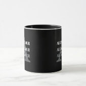 Moderne Monogramm Name Grau Schwarz Tasse (Zentrum)