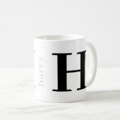 Moderne Monogramm-Name in Fettschrift Silber-Schwa Kaffeetasse (VorderseiteRechts)
