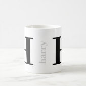 Moderne Monogramm-Name in Fettschrift Silber-Schwa Kaffeetasse (Mittel)