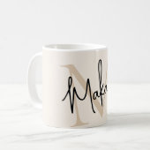 Moderne Monogramm-Name Kaffeetasse (Vorderseite Links)