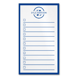 Moderne Monogramm-Name Navyblau To-Do-Liste Magnetische Visitenkarte