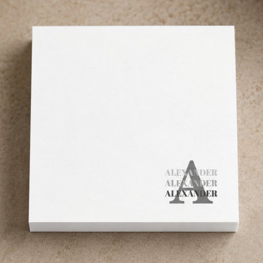 Moderne Monogramm-Name Post-it Klebezettel