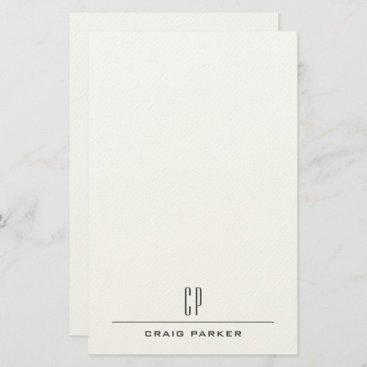 Moderne Monogramm-Name Professionell Schlicht Mini Briefpapier (Vorne/Hinten)