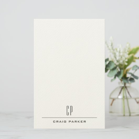 Moderne Monogramm-Name Professionell Schlicht Mini Briefpapier (Stehend Vorderseite)