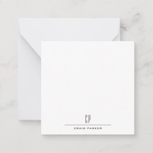 Moderne Monogramm-Name Professionell Schlicht Mini Mitteilungskarte (Vorderseite)
