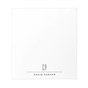 Moderne Monogramm-Name Professionell Schlicht Mini Notizblock