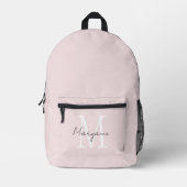 Moderne Monogramm-Name Rosa Bedruckter Rucksack (Vorderseite)