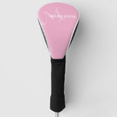 Moderne Monogramm Name Rosa Golf Headcover (Vorderseite)
