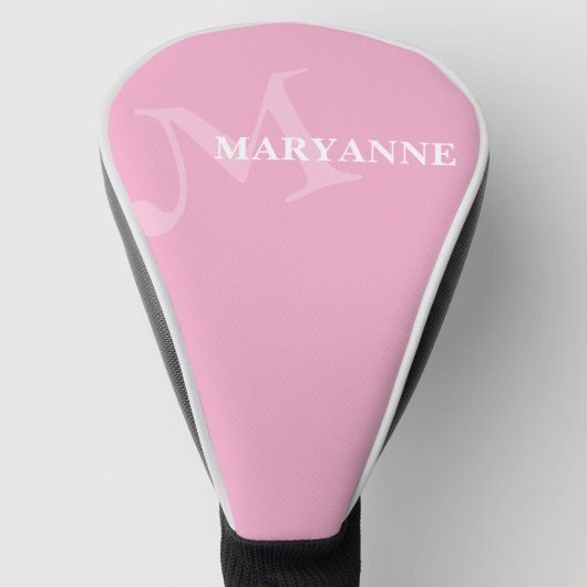 Moderne Monogramm Name Rosa Golf Headcover