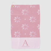 Moderne Monogramm Name Rosa Muster Golfhandtuch (Vorderseite)