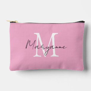 Moderne Monogramm-Name Rosa Zubehörtasche