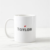 Moderne Monogramm-Name Rotes Herz Kaffeetasse (Links)