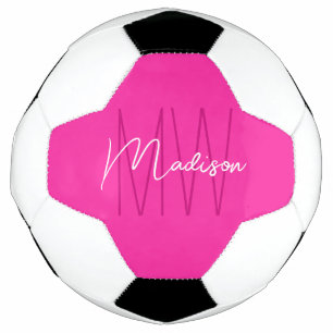 Moderne Monogramm-Name-Schrift Rosa Fußball