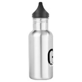 Moderne Monogramm Name Schwarz & Grau Personalisie Edelstahlflasche (Links)