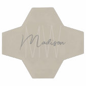 Moderne Monogramm Name Script Beige Fußball (Flach)