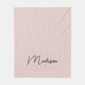 Moderne Monogramm-Name-Script Rosa Fleecedecke (Vorderseite)