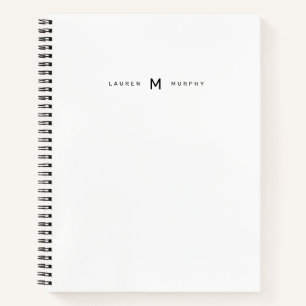 Moderne Monogramm-Name-Trendy-Typografie-Notizbuch Notizblock