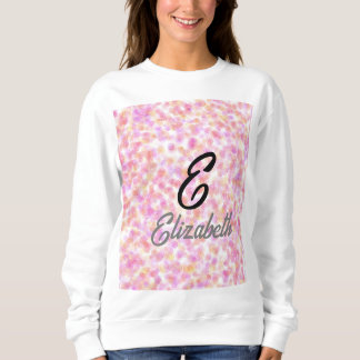Moderne Monogramm Name Wasserfarbe Rosa Gelbe Punk Sweatshirt