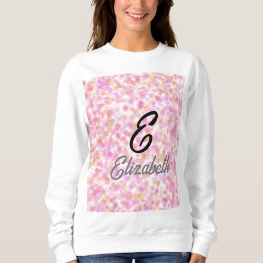 Moderne Monogramm Name Wasserfarbe Rosa Gelbe Punk Sweatshirt (Vorderseite)
