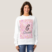 Moderne Monogramm Name Wasserfarbe Rosa Gelbe Punk Sweatshirt (Vorne ganz)