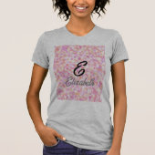 Moderne Monogramm Name Wasserfarbe Rosa Gelbe Punk T-Shirt (Vorderseite)