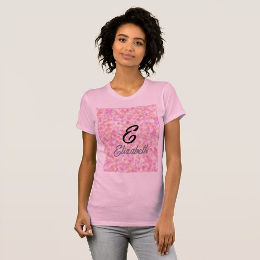 Moderne Monogramm Name Wasserfarbe Rosa Gelbe Punk T-Shirt (Vorne ganz)